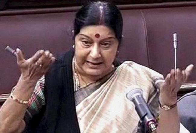 Sushma makes statement on Pakistan visit amid uproar