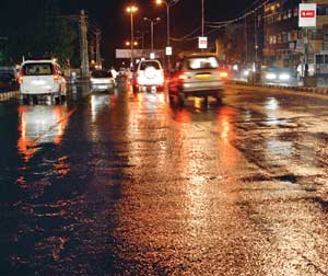 Torrential rain in the night Kota